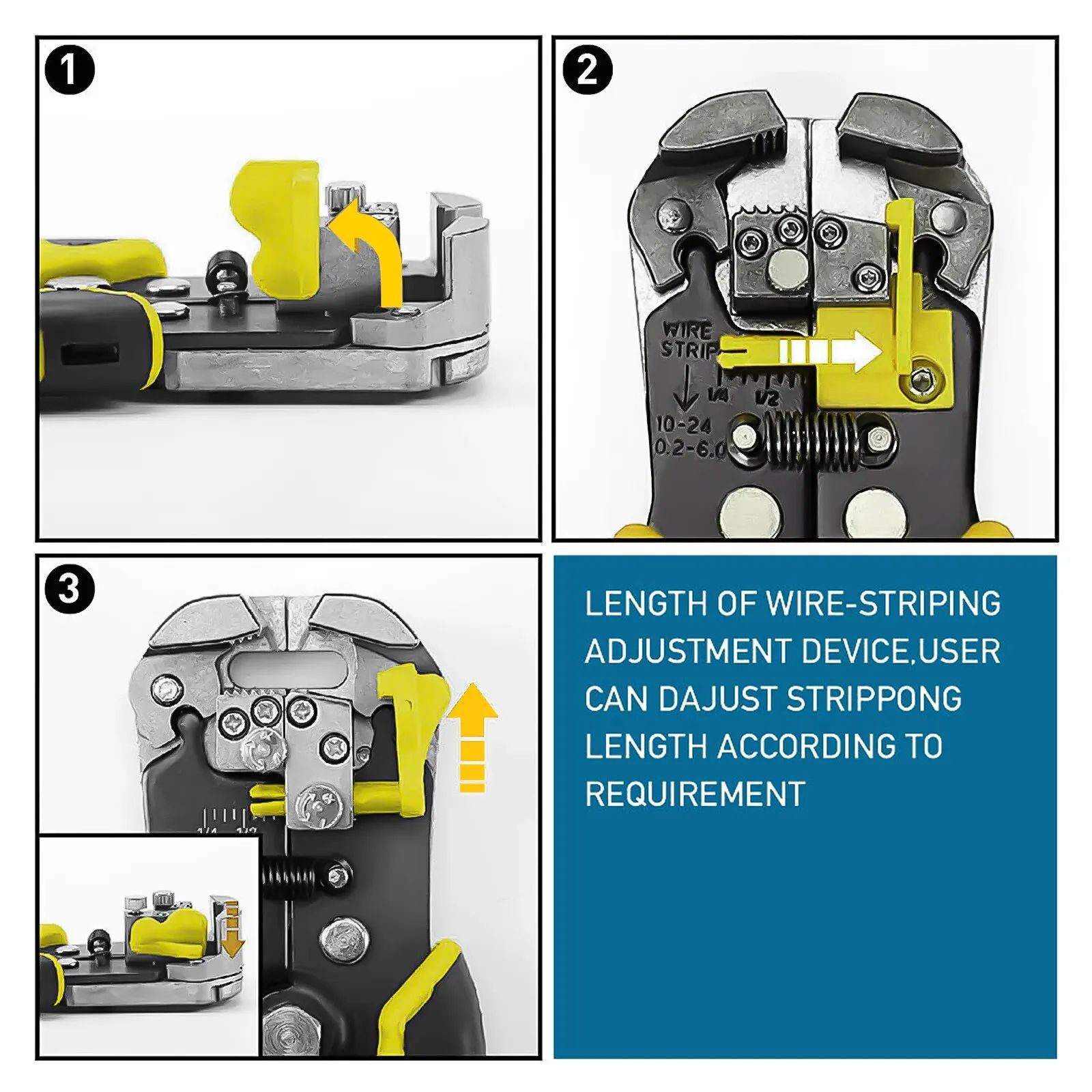 Automatic Wire Stripper Cutter Crimper - Professional Electrician Cable Tool, 10–24 AWG Multifunction Pliers