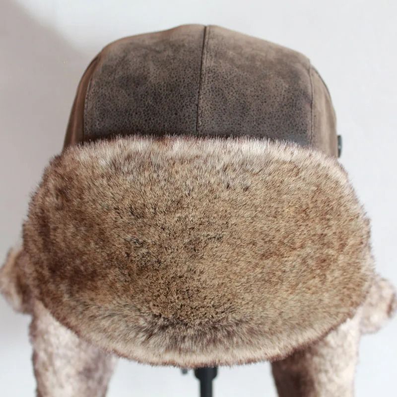 Premium PU Leather Thermal Bomber Ushanka Hat