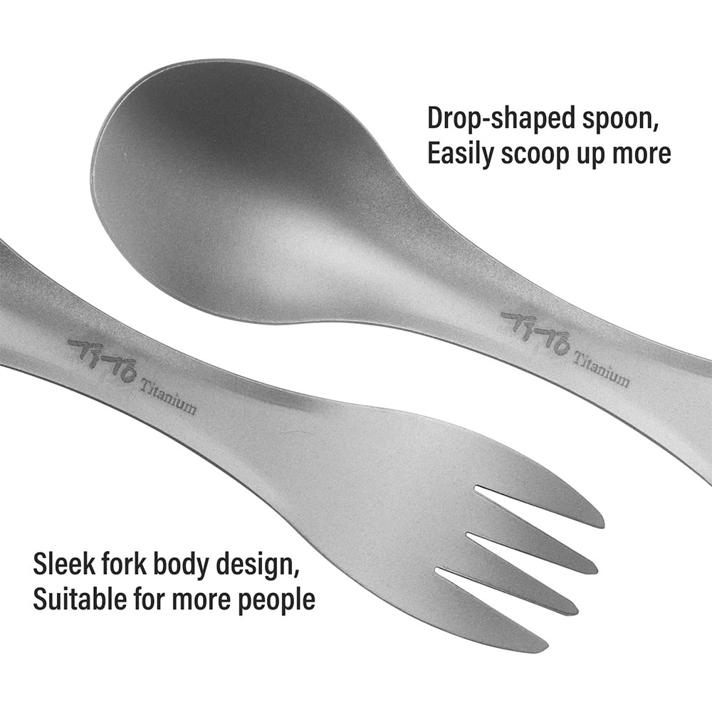 Titanium Spork Spoon Ultralight Portable Camping Flatware Set for Travel and Picnic Eco Friendly Outdoor Cutlery