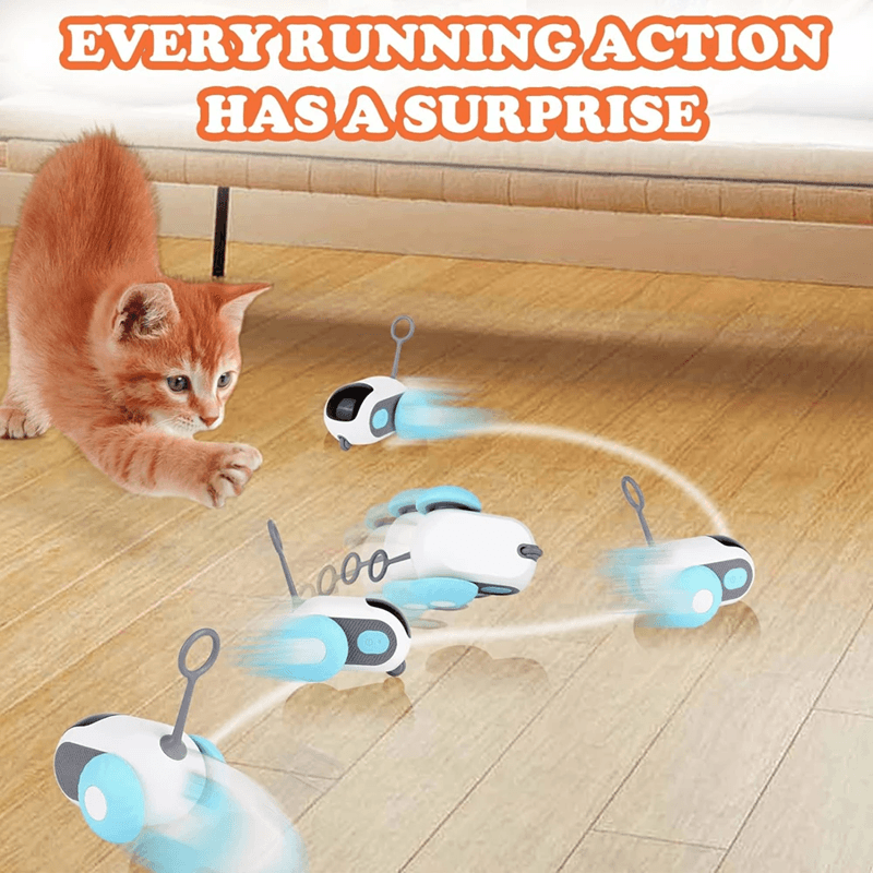 Interactive Smart Cat Toy Car with Auto and Remote Control Modes