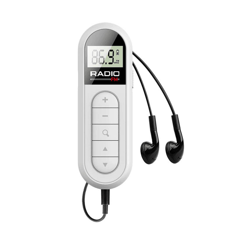 Mini Pocket Clip FM Radio with LCD Backlight Display and 3.5mm Headphone Jack