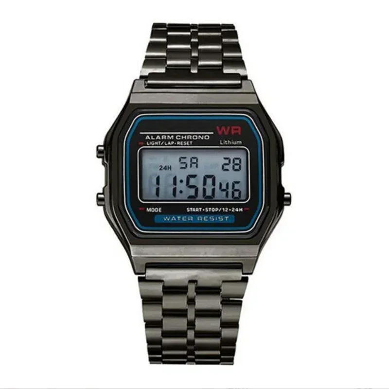 Luxury Retro Square Electronic Digital Watches Women Men Watch Rose Gold Silver Ladies Wristwatches