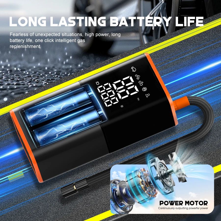 Portable Tire Inflator Air Compressor for Car, Bike & Motorcycle