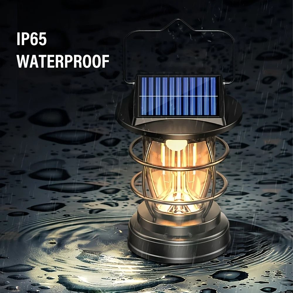 Solar-Powered Retro LED Camping Lantern