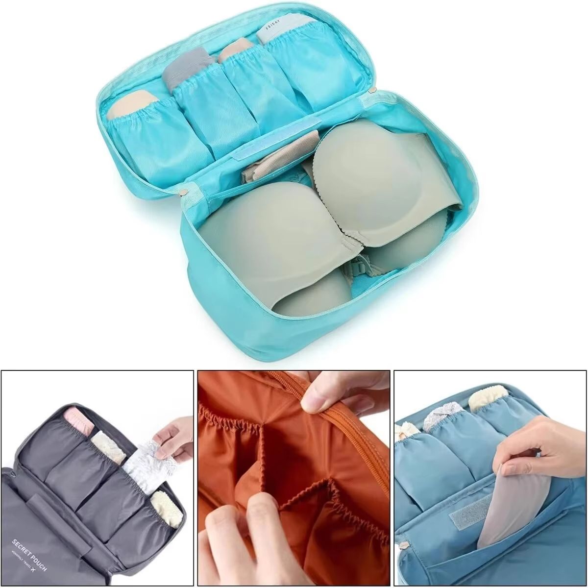 TravelEase Multi-Function Organizer Bag - Toiletry, Underwear & Bra Storage Case
