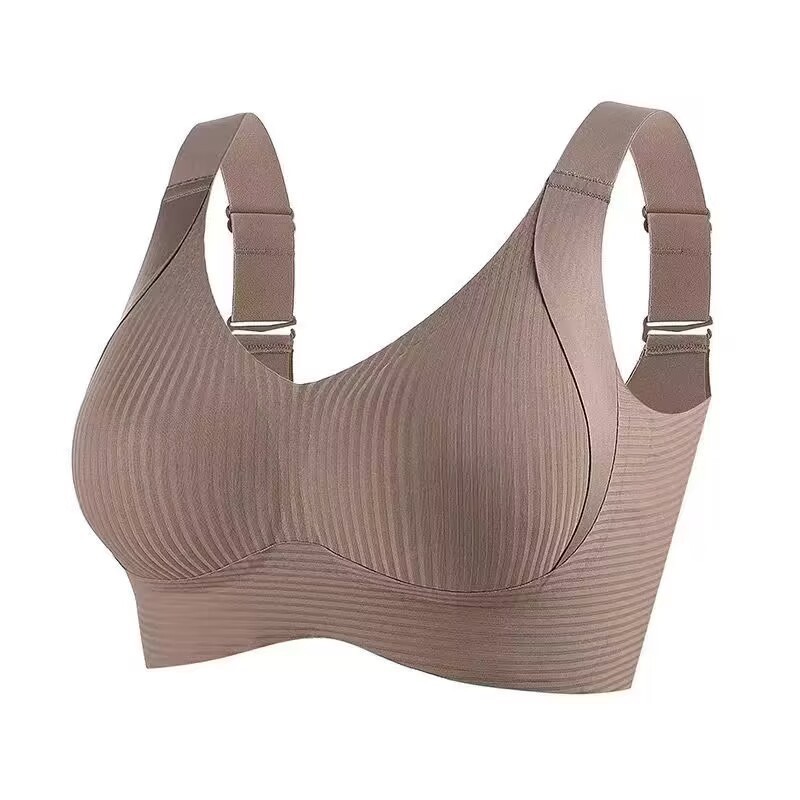 Womens Solid Seamless Bras, Full Cup Wireless Soft Intimates, Comfortable Brassiere Push Up Sexy Underwear Ropa