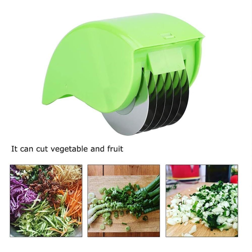 Premium Manual Herb Chopper & Vegetable Cutter Tool Parsley Chopper Roller with Stainless Blade