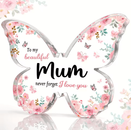 Butterfly Acrylic Plaque Gift for Mum Elegant Keepsake for Birthdays & Mothers Day
