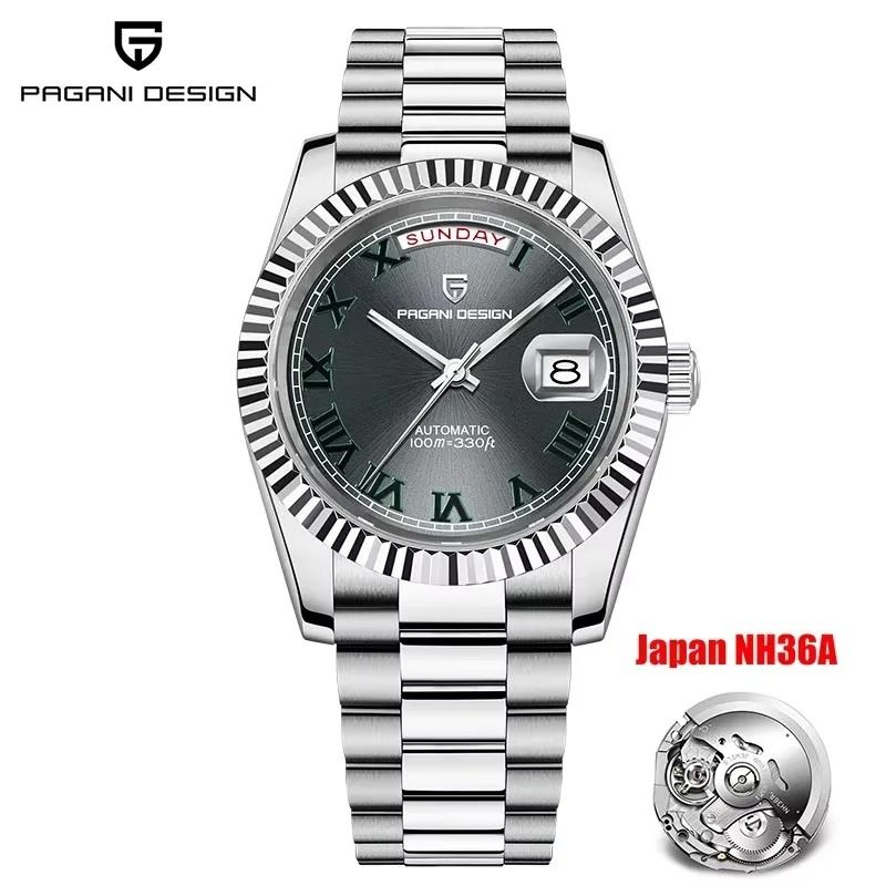 Automatic Day-Date Mechanical Watch – Luxury NH36A Movement Sapphire Timepiece