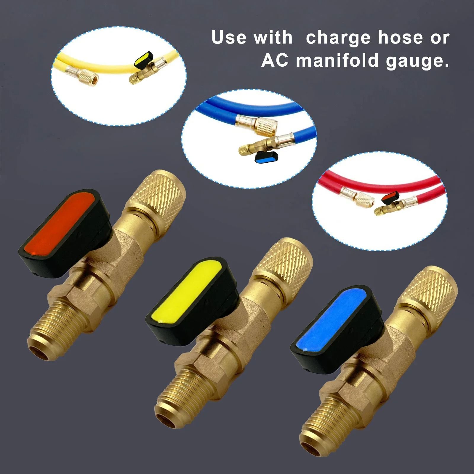 HVAC Refrigerant Ball Valve Adapter 1/4 Inch SAE Straight Shut Off Valve