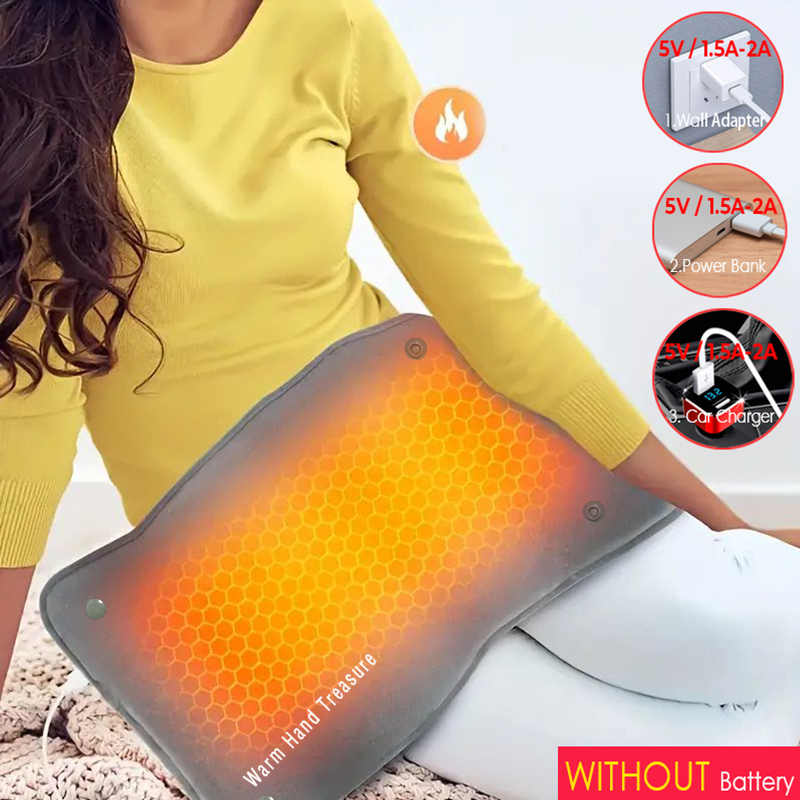 Adjustable Temperature and Timing USB Power Supply, New Graphene Quick Heating Warming Pad, Home and Office Warming Hand