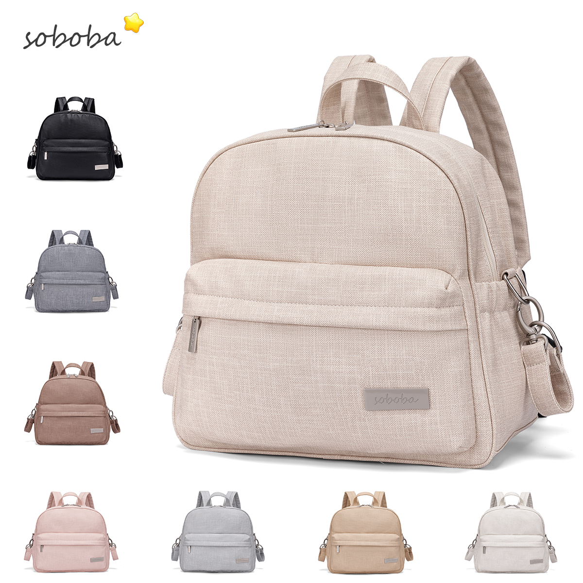 Fashionable Waterproof Diaper Backpack for Women, Large Capacity Nappy Changing Bag with Multi-functional Design
