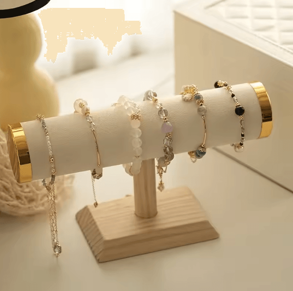 EleganceBar T-Bar Jewelry Display Stand Rack for Necklaces Bracelets Watches Hairbands Gold Minimalist Organizer Holder
