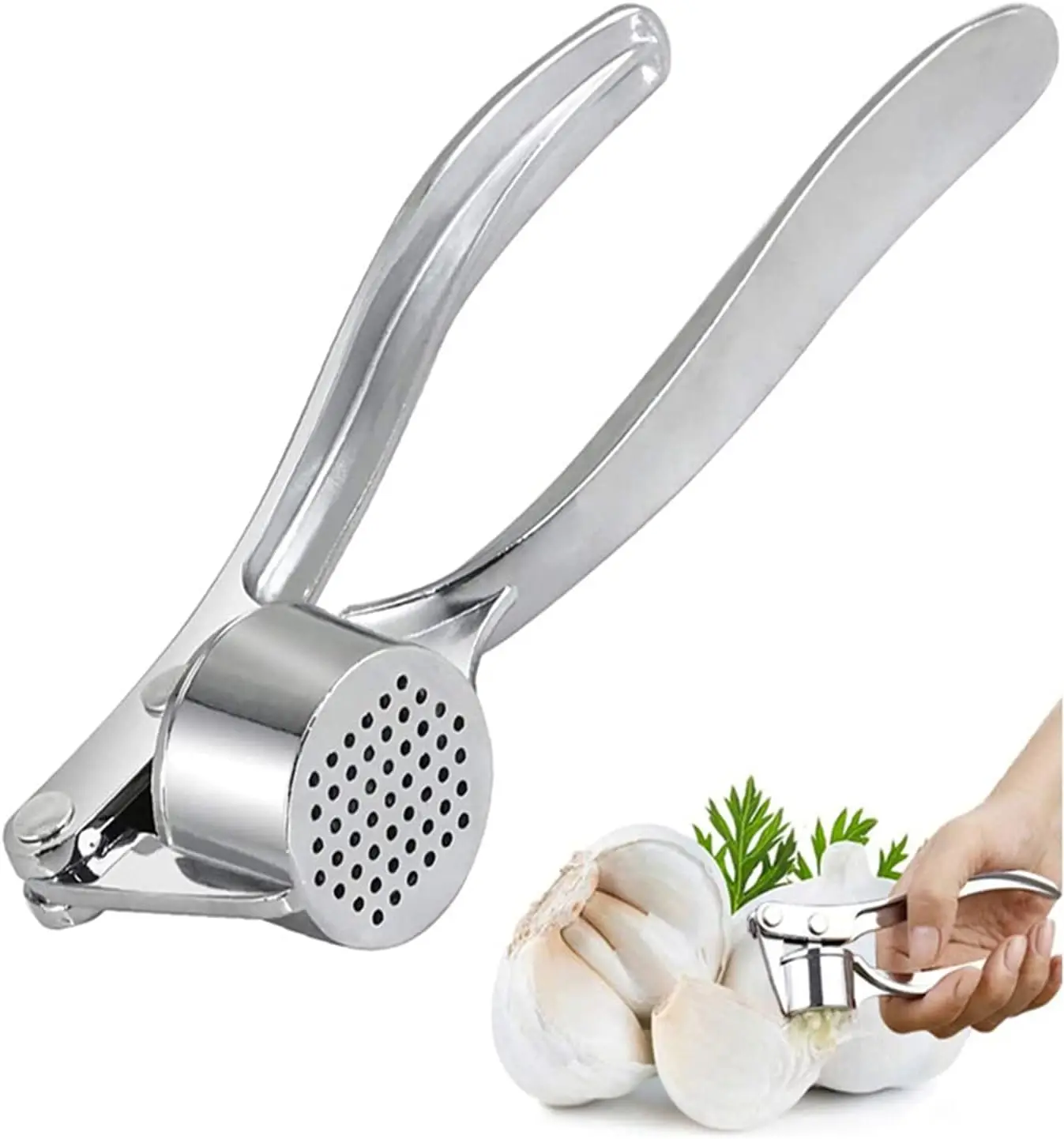 Stainless Steel Garlic Press Manual Garlic Mincer and Ginger Crusher