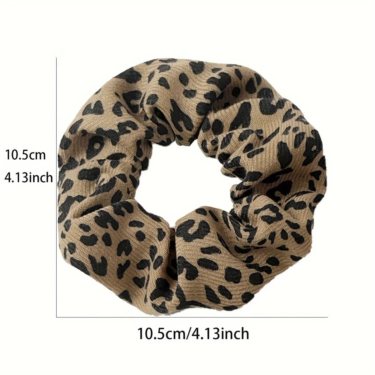 Retro Pattern Hair Scrunchies Set Leopard Cow Spot Polka Dot 5pcs