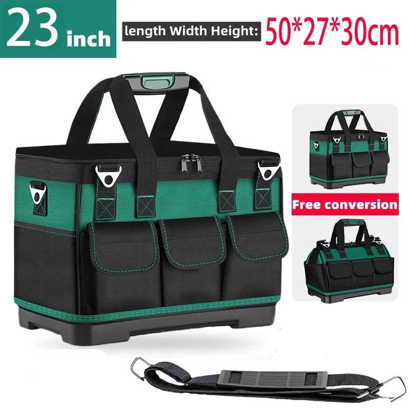 23-Inch Heavy-Duty Waterproof Tool Bag – Large Capacity Electrician & Tradesman Organizer