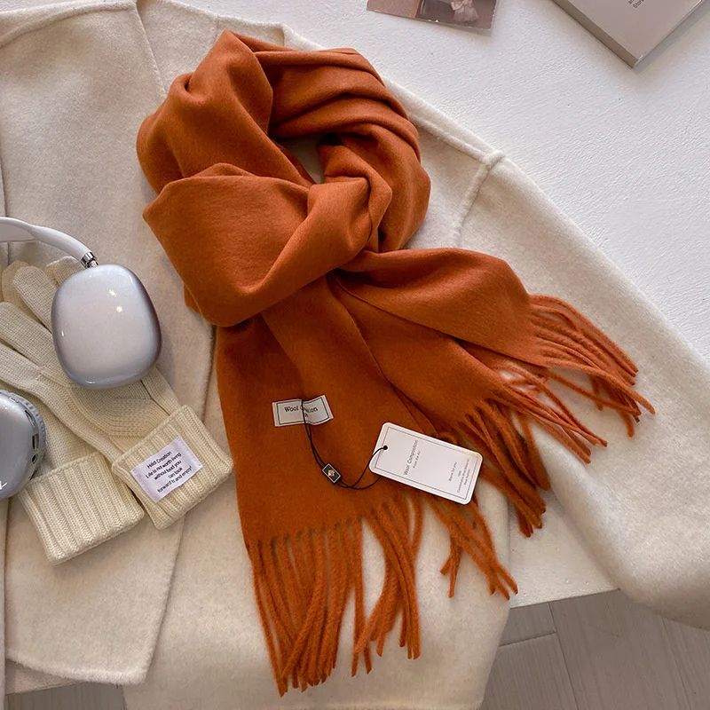 Luxury Winter Wool Blend Pashmina Scarf – Thick Cashmere-Feel Women's Shawl & Wrap 2024