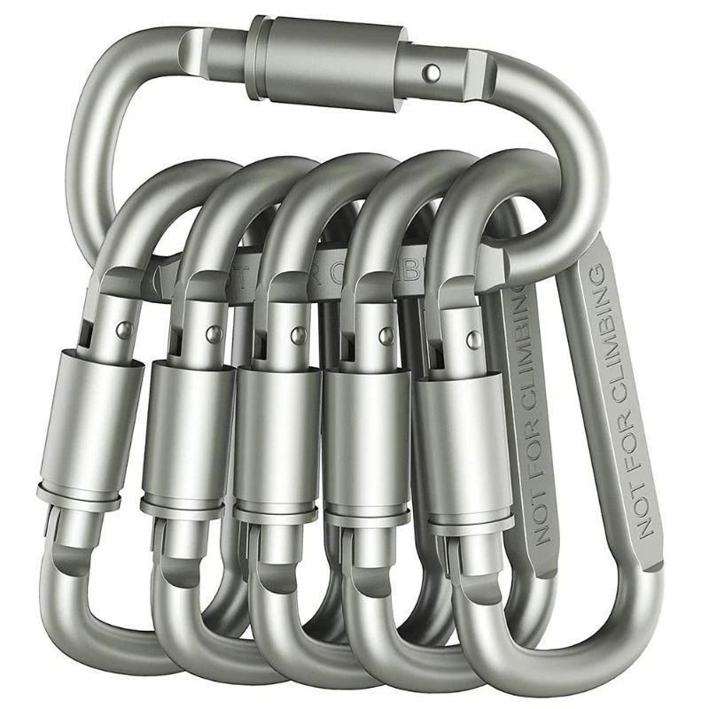 6PCS Premium Aluminum Carabiner Set | Lockable Outdoor Gear & EDC Keychain