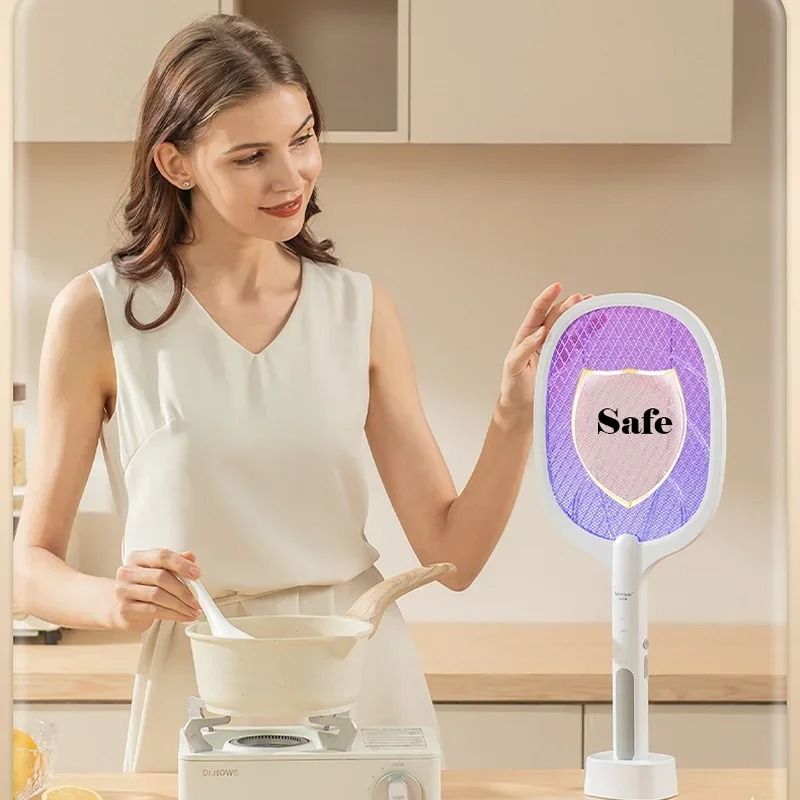 USB Rechargeable Mosquito Killer Fly Swatter with Charging Base