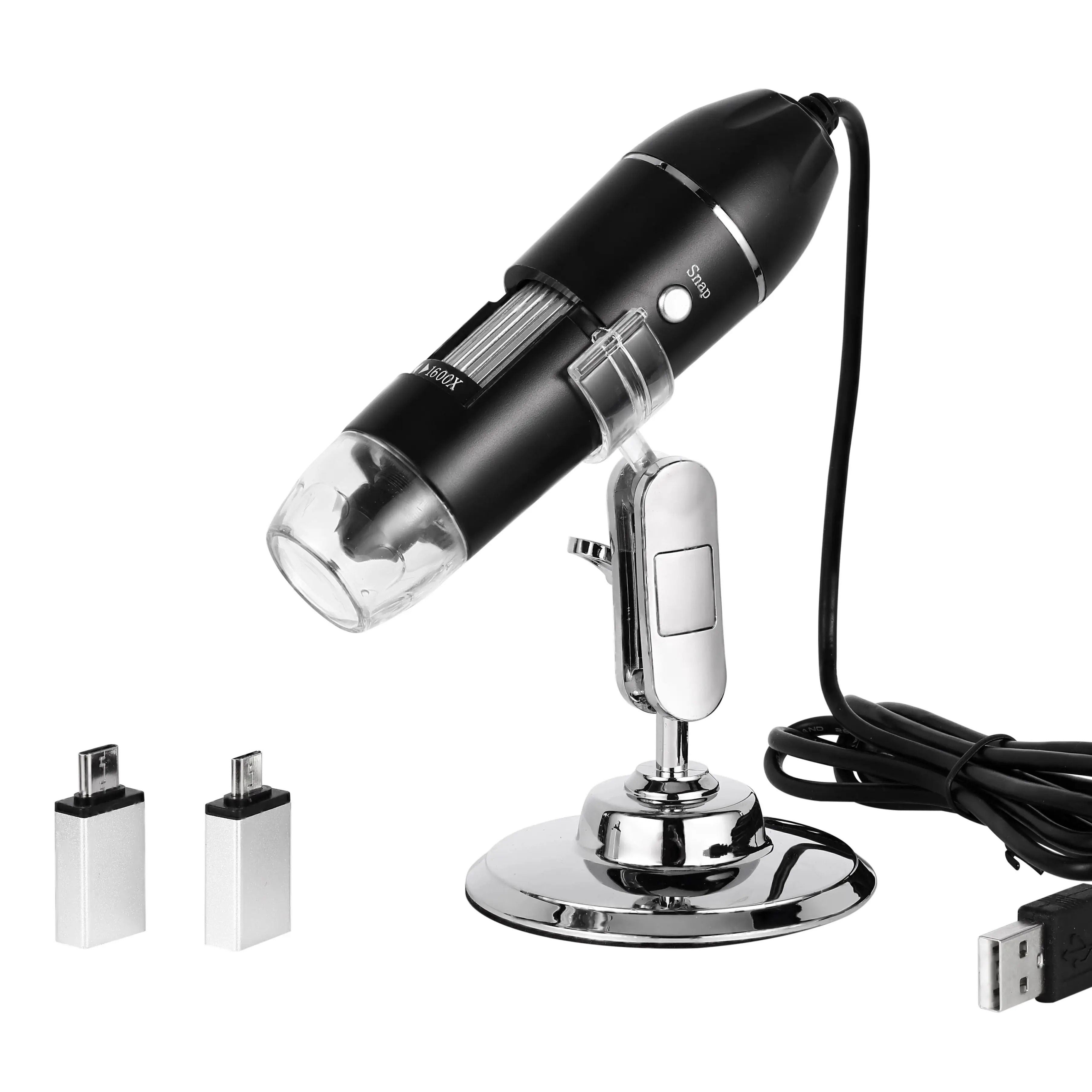 1600X USB Digital Microscope with 1080P HD Camera and Adjustable 8 LED Lights – Compatible with Android, Mac, and Window