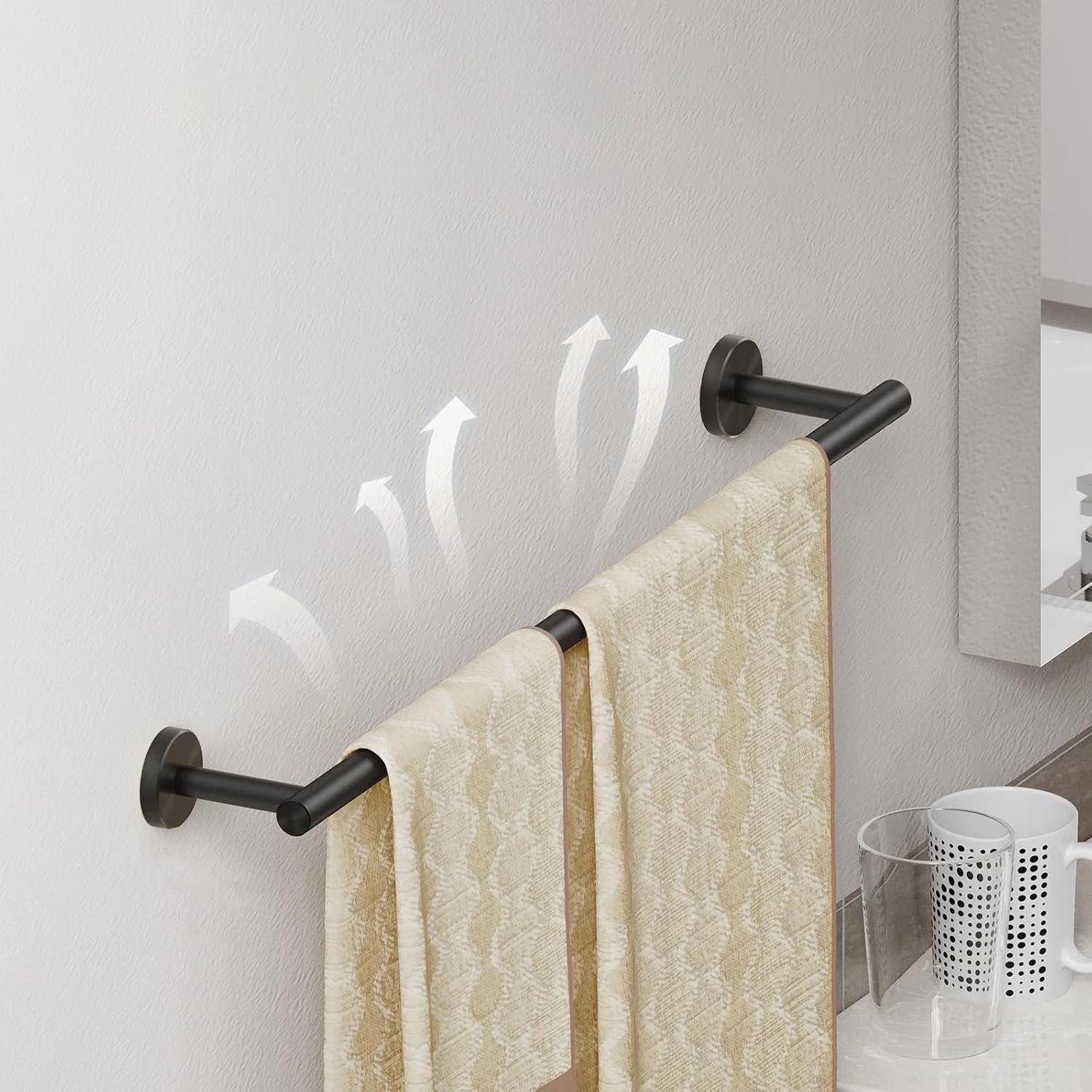 Stainless Steel Towel Bar – Sleek Wall-Mounted Bathroom Holder