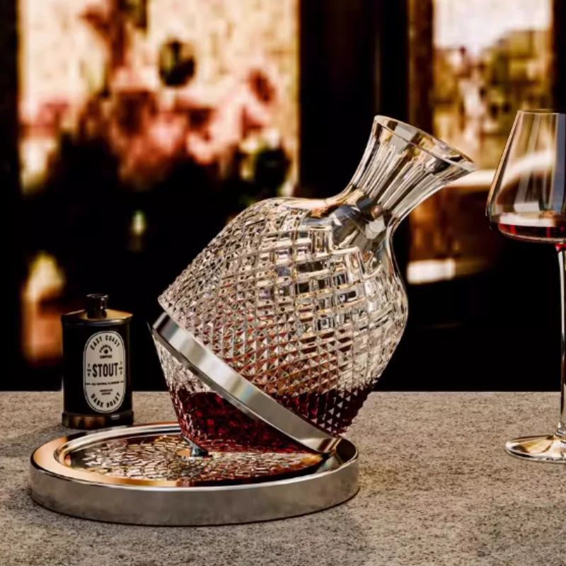 360° Rotating Crystal Glass Wine Decanter 1500 ml