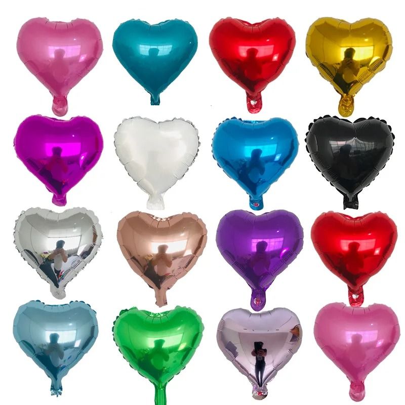 Heart Foil Balloon Set – 10 Pcs Romantic Decor Supplies