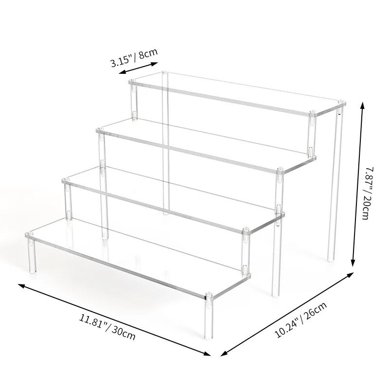 Multi Layer Acrylic Display Stand Transparent Trapezoid Shelf