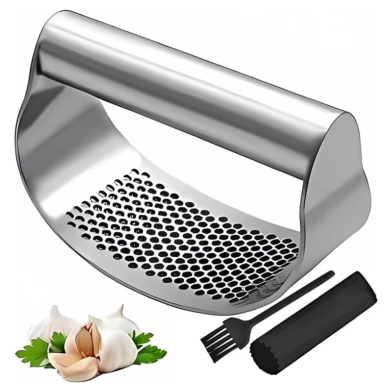Upgraded Stainless Steel Garlic Press Rocker for Easy Mincing and Crushing