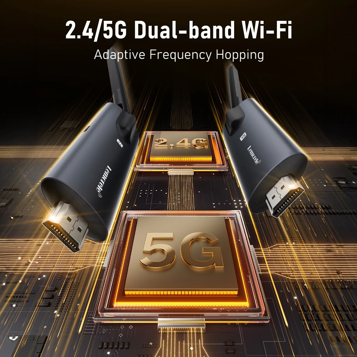 Lemorele 5G Wireless HDMI Transmitter and Receiver for 4K Streaming and Meetings
