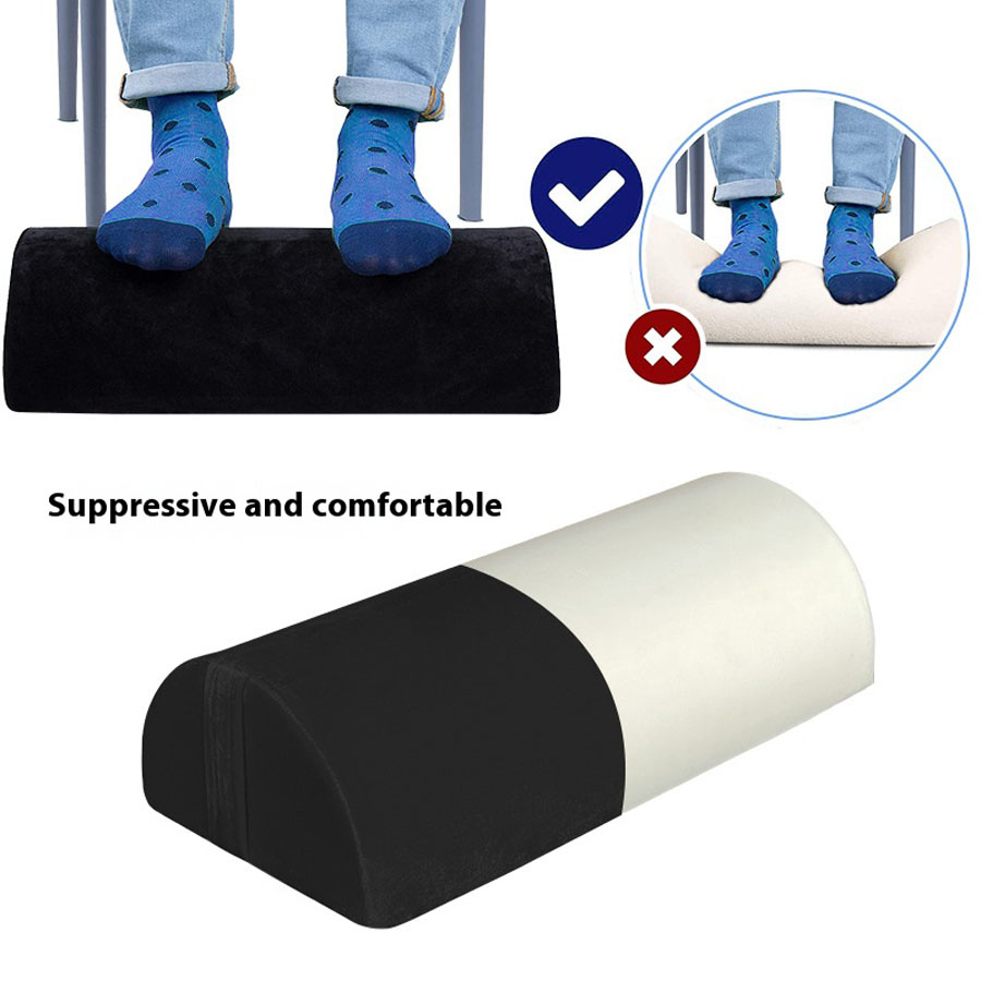 Comfortable Memory Foam Footrest, Anti-Slip Foot Stool for Under Desk Support at Work or Home