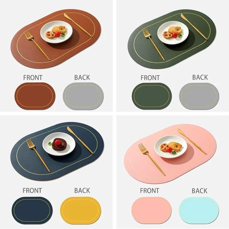 Premium Leather Table Placemats Set – Heat-Resistant & Waterproof Dining Decor