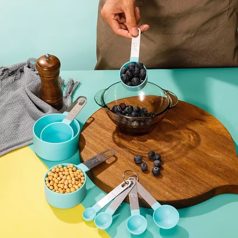 Precision 8-Piece Stainless Steel Measuring Cups & Spoons Set with Scale – Accurate Baking & Cooking Tool