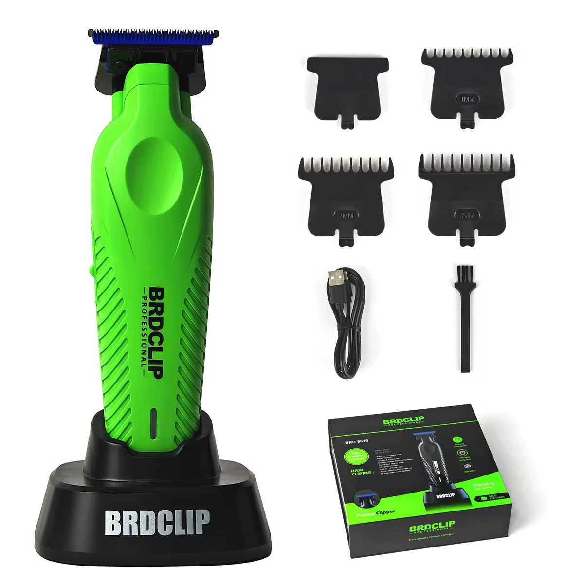 BRDCLIP BRD9615 Professional Mens Hair Trimmer 9000RPM High Speed Electric Clipper with DLC Blue Blade