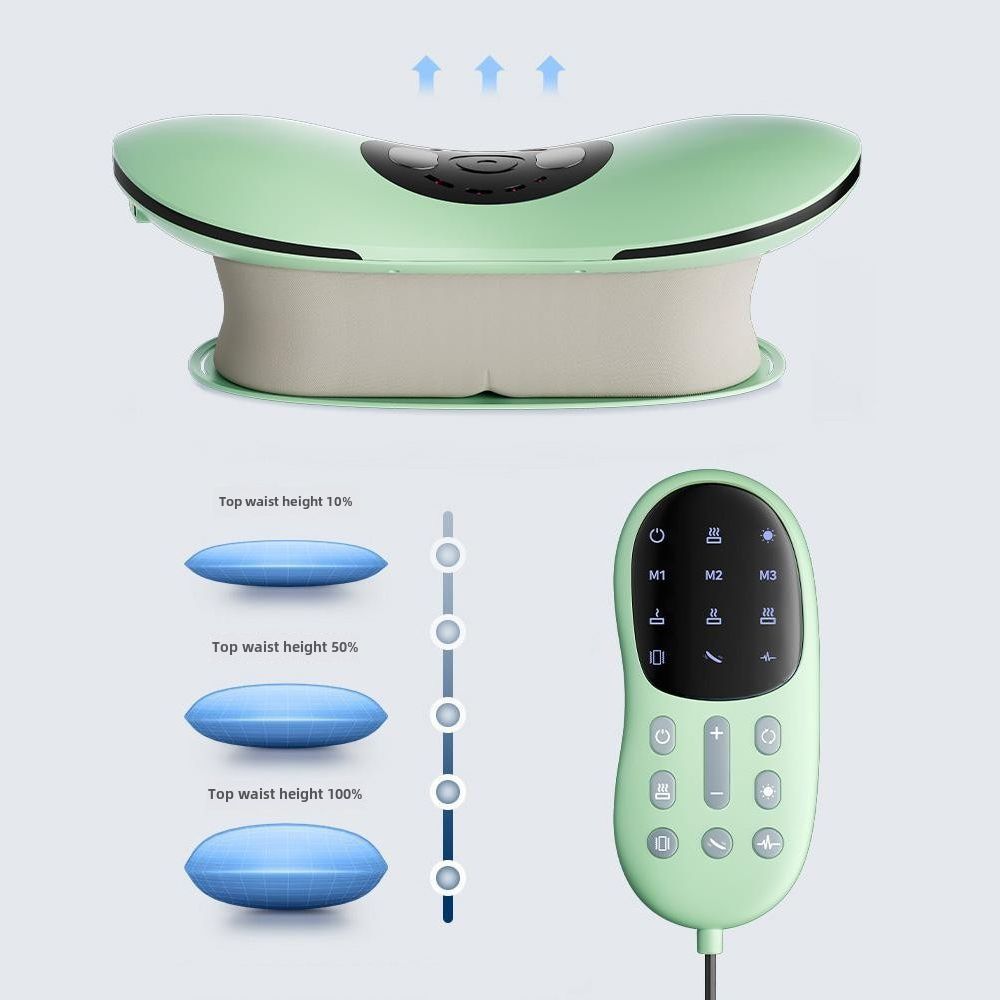 Electric Lumbar Traction Massager – Inflatable Back Stretcher with Heat and Adjustable Intensity