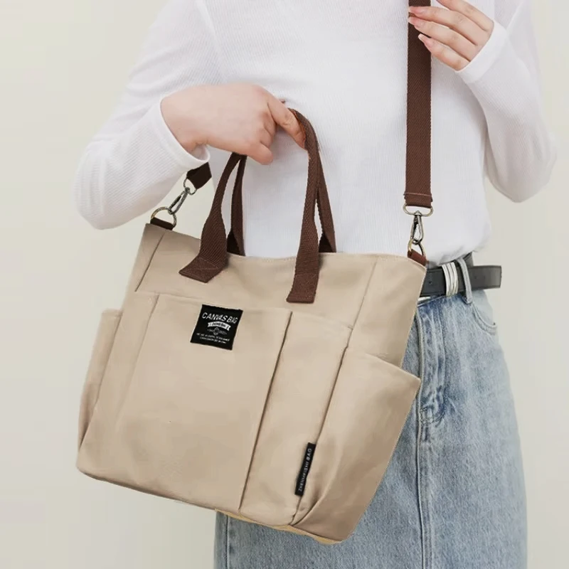Large Capacity Canvas Tote Bag for Women Laptop Shoulder Bag Crossbody Commuter Handbag