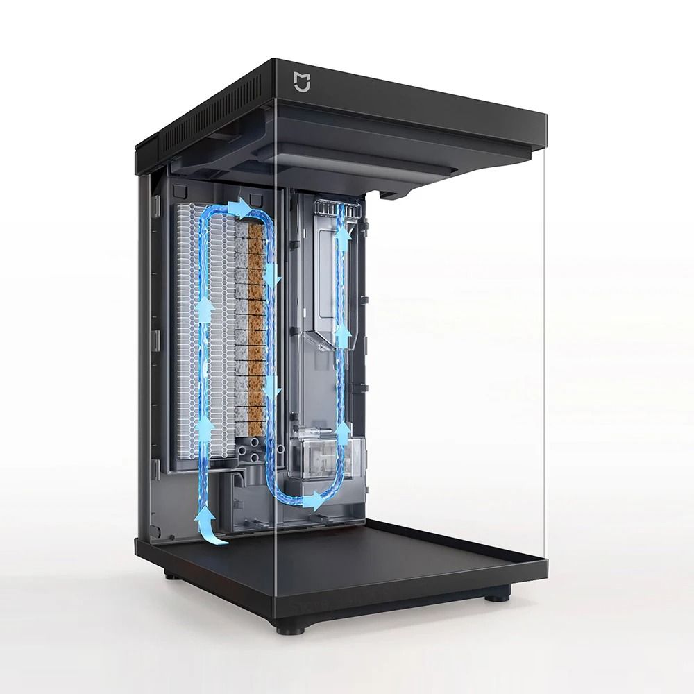 Smart Desktop Fish Tank with Remote Feeding and Lighting