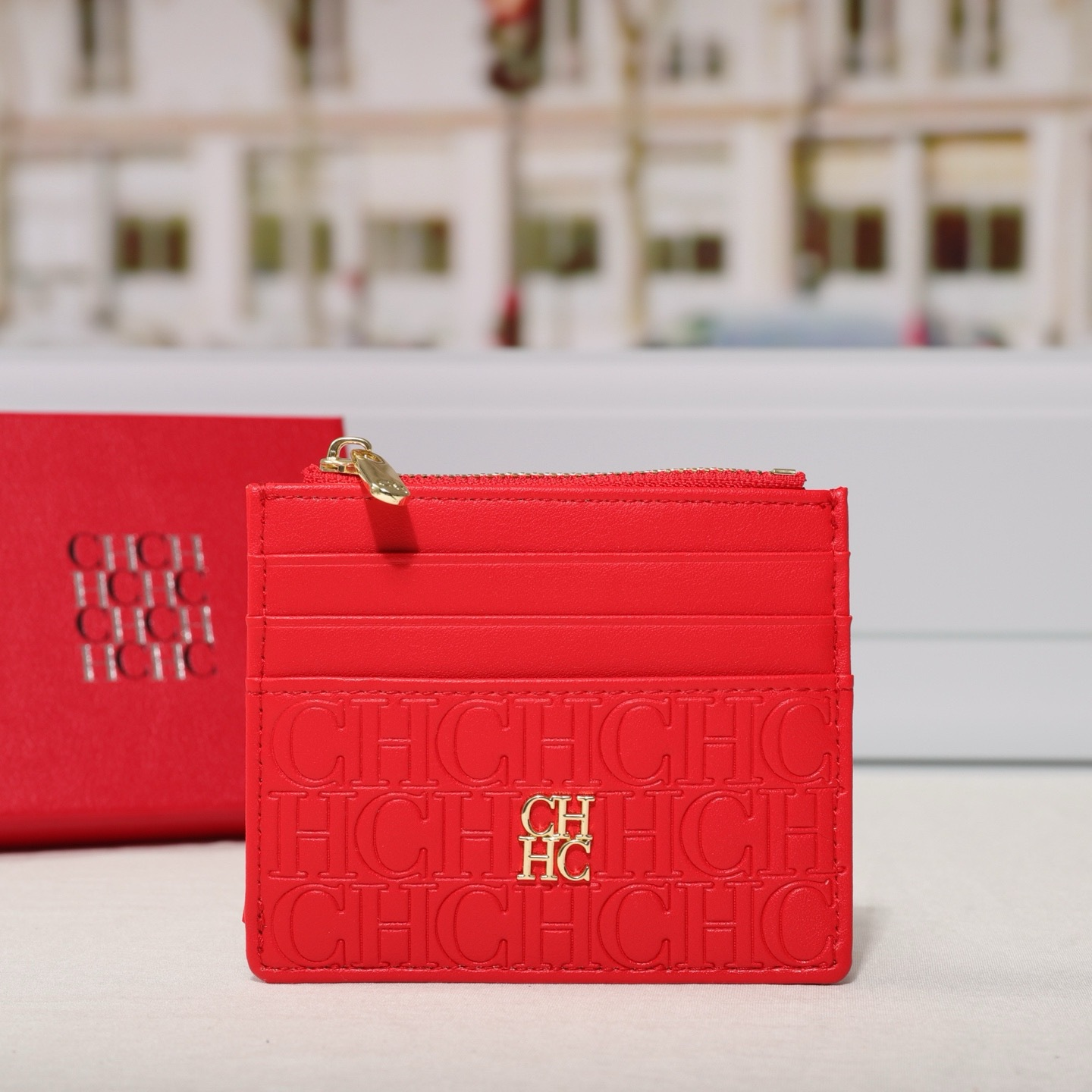 Portable Womens Wallet with Exquisite Urine Decoration, Durable Elegant Design Letter Decoration Zipper Card Bag