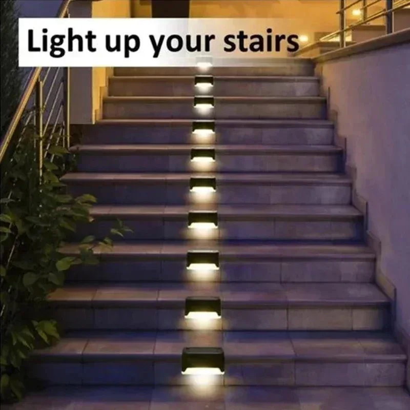 Solar Deck Lights Waterproof Outdoor LED for Stairs Fence and Pathway Lighting