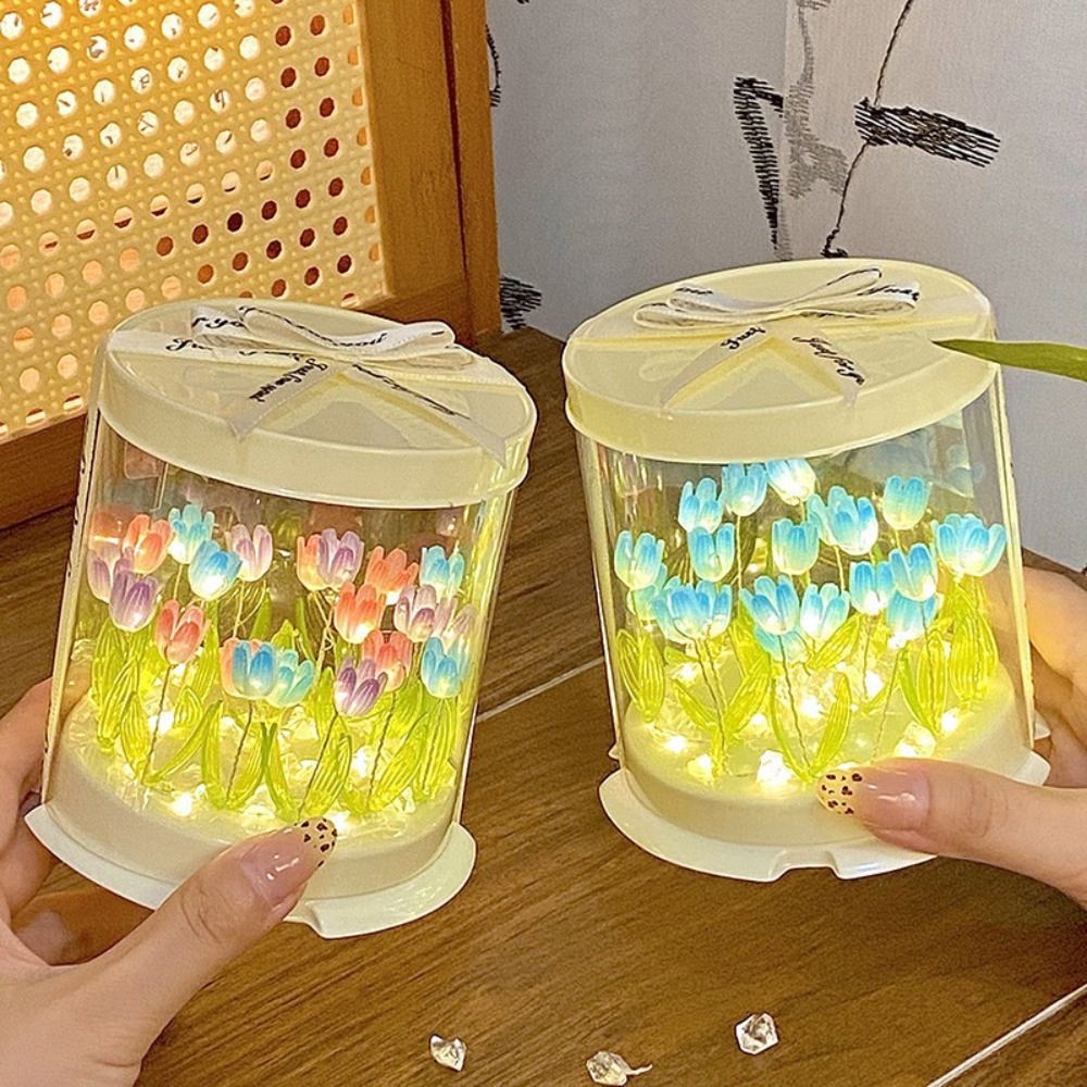 Handmade Unfinished Products Mini Tulip Night Lamp Cute DIY Tulip Night Light Small Night Light Birthday Gift