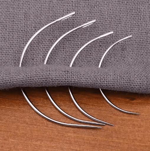 C Type Curved Leather Sewing Needles Set for Hand Stitching 4 PCS
