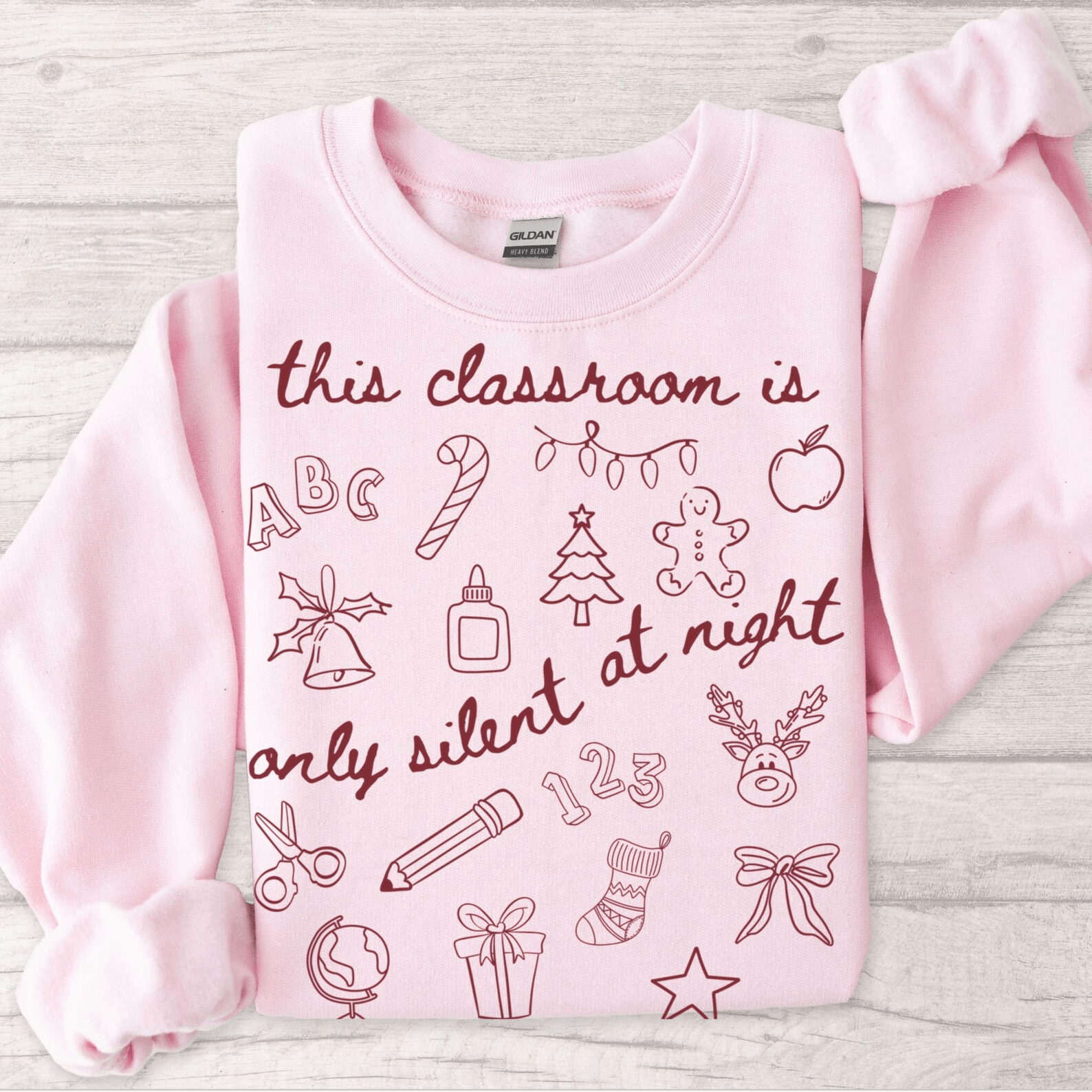 Teacher Christmas Sweatshirt Funny Holiday Teacher Crewneck Gift Tee