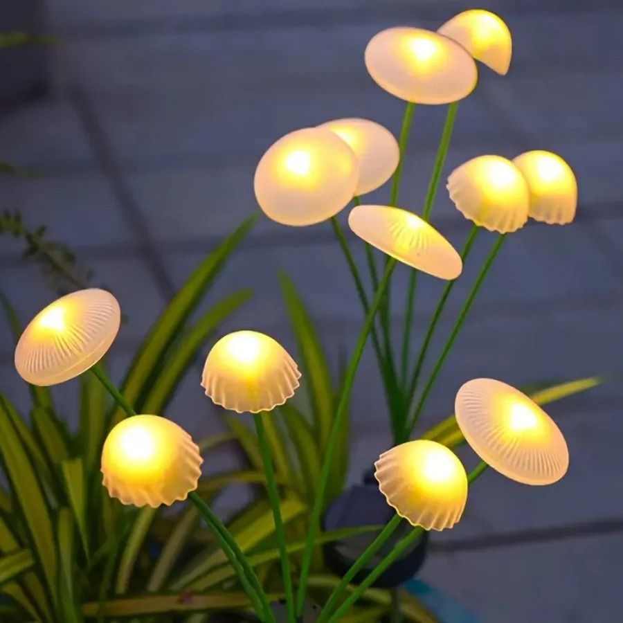6-Head Solar Jellyfish Mushroom Lamp | Outdoor Landscape Atmosphere Light for Gardens & Courtyards