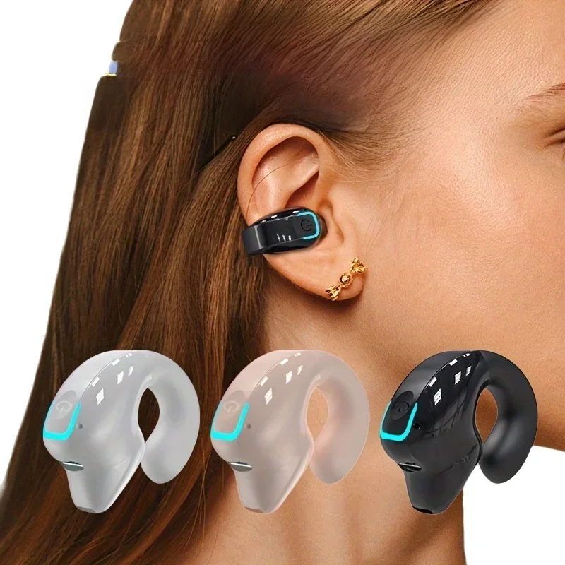Open Ear Bluetooth Clip Earbuds with Mic for Sports and Daily Wear