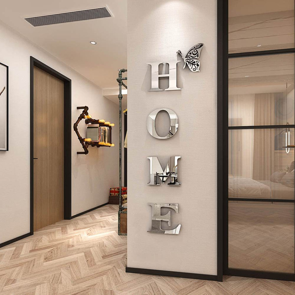 Elegant Mirror Wall Sticker Stylish Entrance & Home Decoration for Modern Spaces