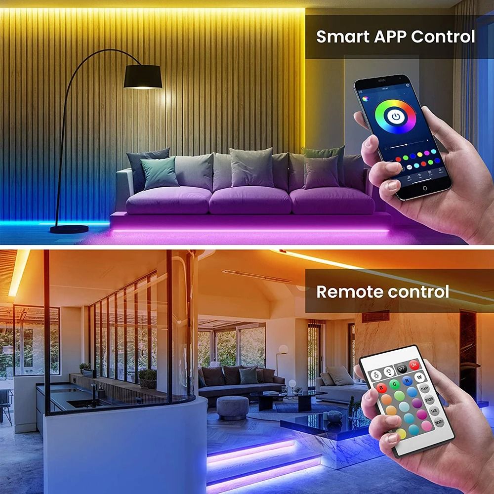 Bluetooth RGB LED Strip Light USB Powered Flexible Tape