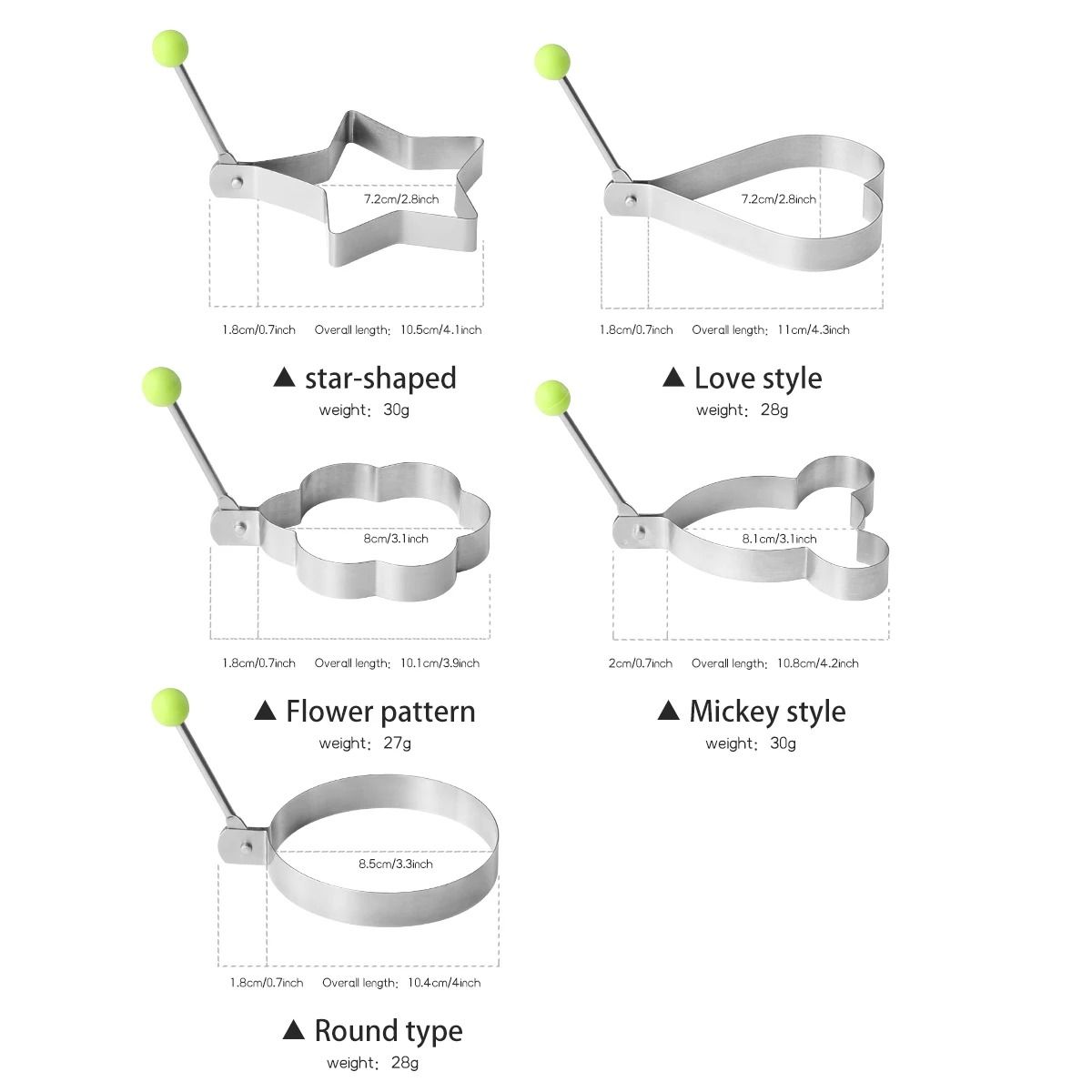 PerfectRound Stainless Steel Fried Egg Ring and Pancake Mold