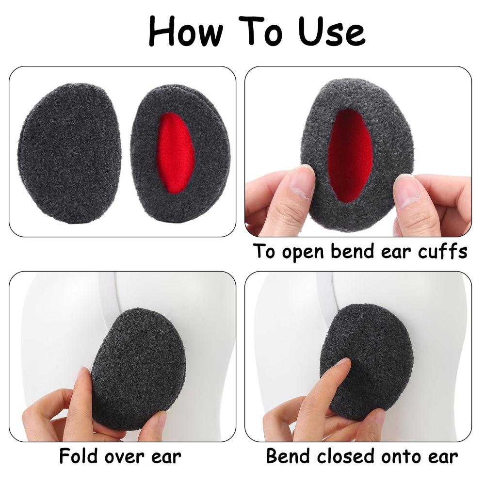 Winter Ear Warmers for Men, Women & Kids, Soft Thick Fleece Bandless Earmuffs, Windproof Ear Protection
