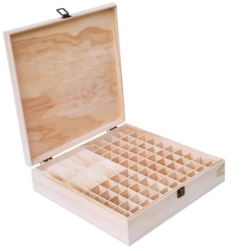 Wooden essential oil storage box with Custom Logo Large Capacity wooden essential oil organizer