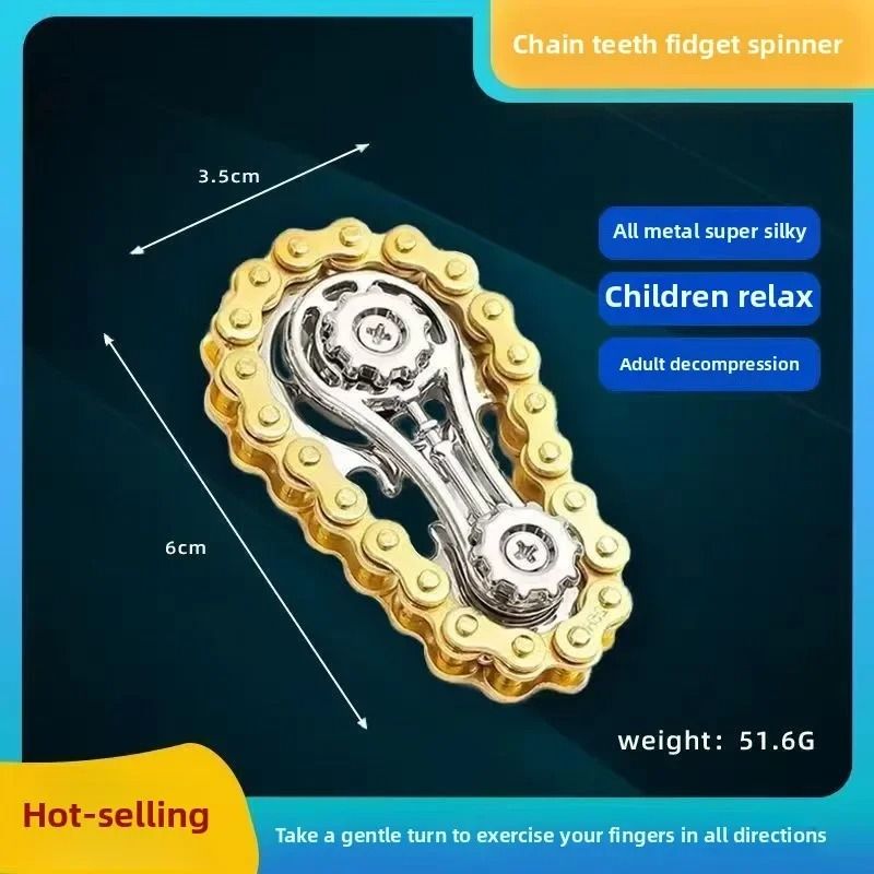 Metal Sprocket Flywheel Fidget Spinner Toy